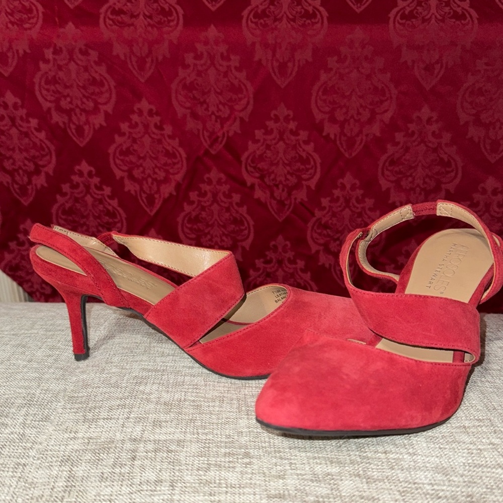 Red Suede Areosoles by Martha Stewart Size 7.5